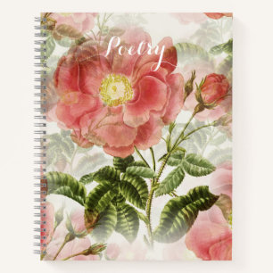 Elegant Pink Flowers Poetry Notebook