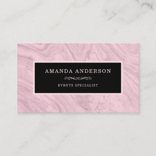 Elegant Pink Frame on Pink Marble   Business Card
