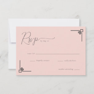 Elegant Pink Geometric RSVP Card