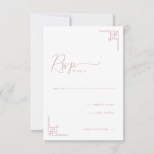 Elegant Pink Geometric RSVP Card