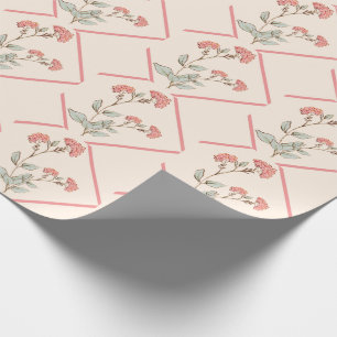 Elegant Pink Girly Floral Abstract Wrapping Paper