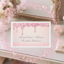 Elegant Pink Glam Glitter Drip Lace Vanity Tray 