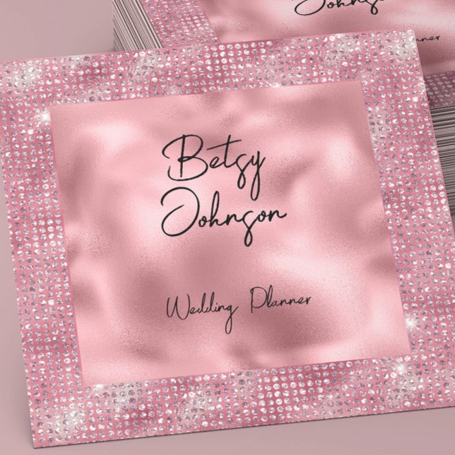 Elegant Pink Glitter and Pink Foil Business Card (Creator Uploaded)