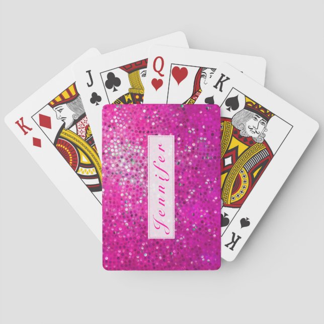 Elegant Pink Glitter And Sparkles Playing Cards (Back)