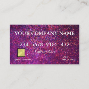 Elegant Pink Glitter Credit Card