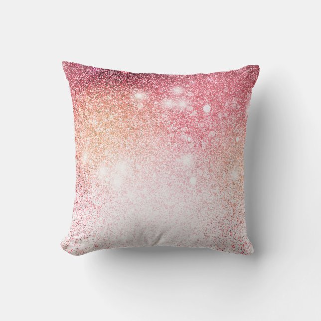Elegant Pink Glitter Cushion (Front)