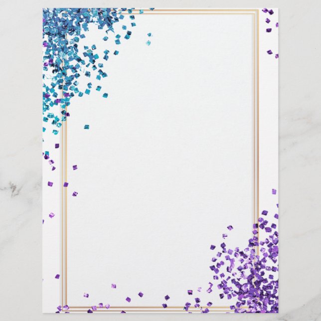 Elegant pink glitter Letterhead (Front)