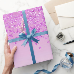 Elegant Pink Glitter Ombre Cascading Wrapping Paper