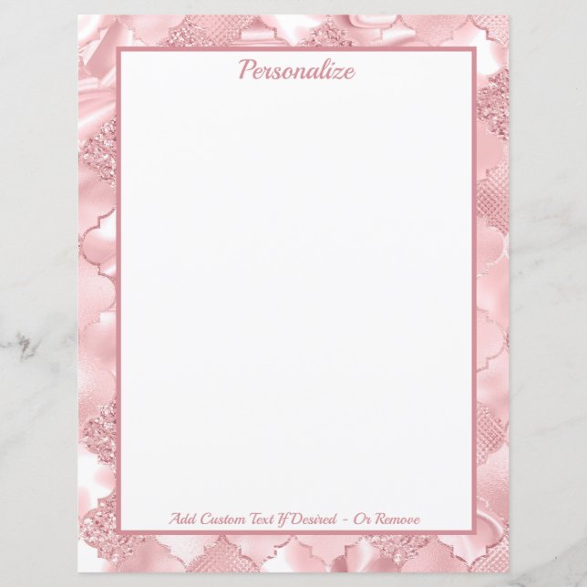 Elegant Pink Glitter Pattern Personalised (Front)