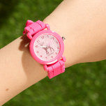 elegant pink glitter reindeer snowy personalised watch<br><div class="desc">elegant minimal pink glitter reindeer personalised snowy Watch</div>