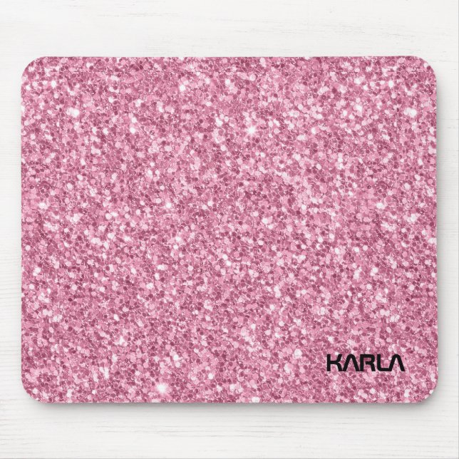 Elegant Pink Glitter Texture Print Mouse Pad (Front)