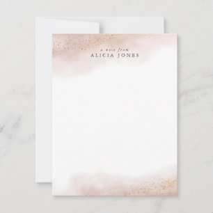 Elegant Pink Gold Cloud Personalised Card