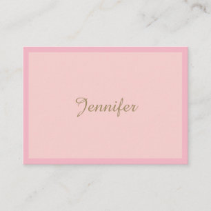 Elegant Pink Gold Hand Script Graceful Template Business Card