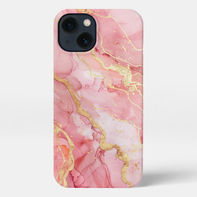 Elegant pink gold phone case girl (Back)