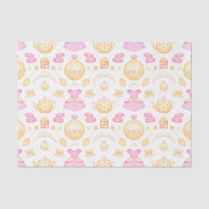 Elegant Pink & Gold Watercolour Princess Tea Party Tissue Paper