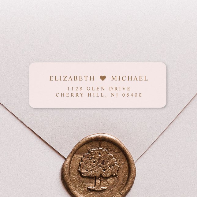 Elegant Pink Gold Wedding Return Address Label (Creator Uploaded)