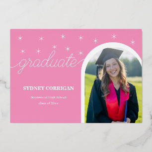 Elegant Pink Graduation Invite for Girls