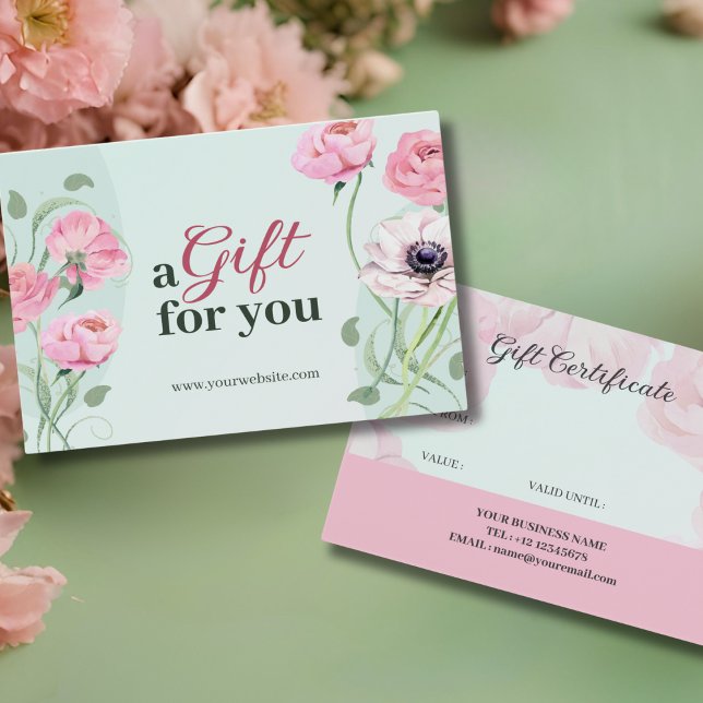 Elegant Pink Green Floral A Gift For You (Creator Uploaded)