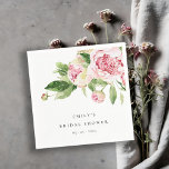 Elegant Pink Green Peony Floral Bridal Shower Napkin<br><div class="desc">If you need any further customisation please feel free to message me on yellowfebstudio@gmail.com.</div>