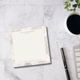 Elegant Pink & Grey Marble Notary Public Logo Post-it Notes