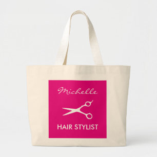 Elegant pink hairdresser tote bag for hair stylist