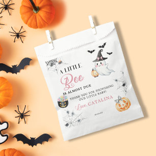 Elegant Pink Halloween Ghost Pumpkin Baby Shower Favour Bag