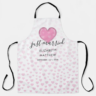Elegant Pink Heart and Speckles Design Apron