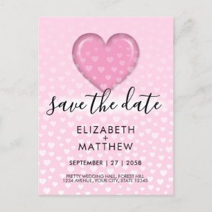 Elegant Pink Heart and Speckles Design Postcard