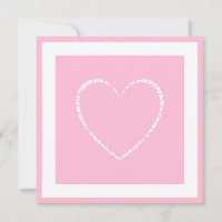 Elegant Pink Heart, Framed Valentine's Flat Card