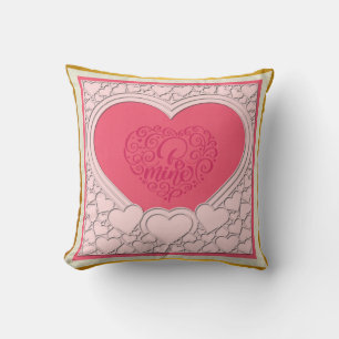 Elegant Pink Heart Happy Valentine's Day Stylish Cushion