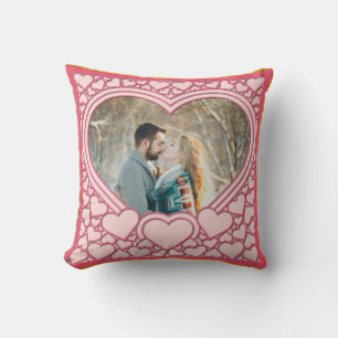 Elegant Pink Heart Happy Valentine's Day Stylish Cushion