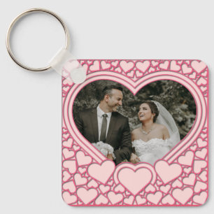 Elegant Pink Heart Key Ring