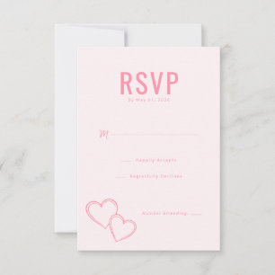 Elegant Pink Heart RSVP Card