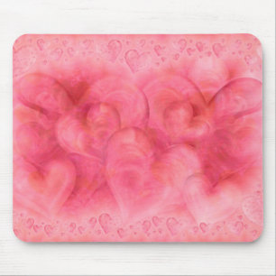Elegant Pink Hearts Mousepad
