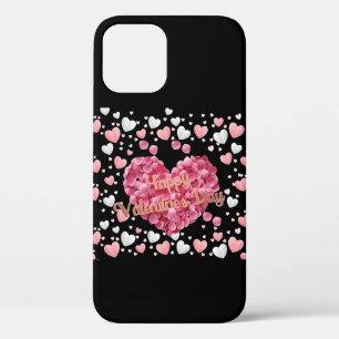 Elegant Pink Hearts Valentine's Day iPhone 12 Pro Case