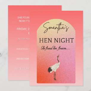 Elegant Pink Hen Party Invitation   Custom Bridal 
