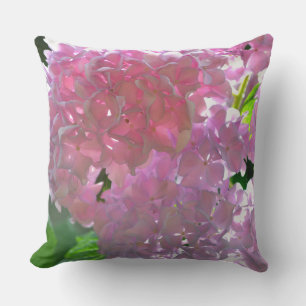Elegant Pink Hydrangeas, pink flowers pink flowers Cushion