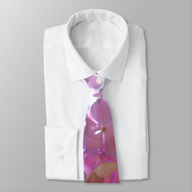 Elegant Pink Hydrangeas, pink flowers pink flowers Tie (Tied)