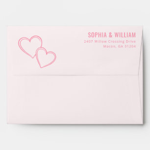 Elegant Pink Interconnected Hearts Envelope