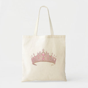 Elegant Pink Jewelled Crown Art Tote Bag