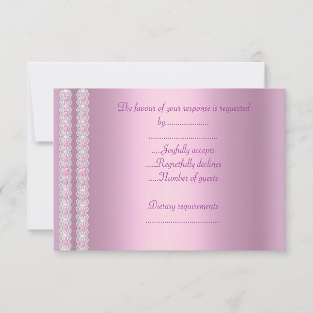 ELEGANT PINK LACE ALL OCCASION RSVP (Front)