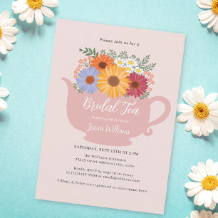 Elegant Pink Ladies Bridal Tea Bridal Shower Invitation