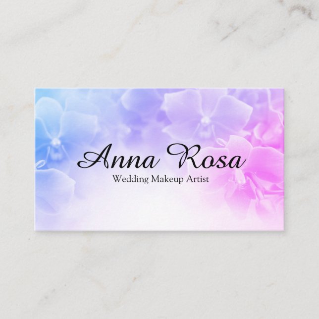 *~* Elegant Pink Lavender Flower Photo Business Card (Front)