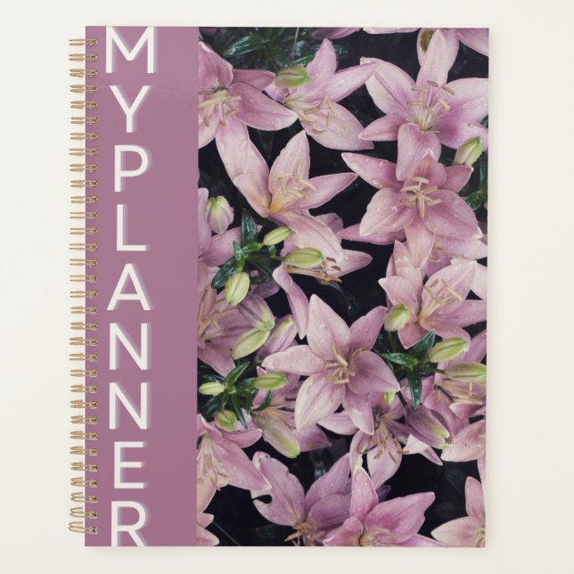 Elegant Pink Lily "My Planner" Planner (Front)