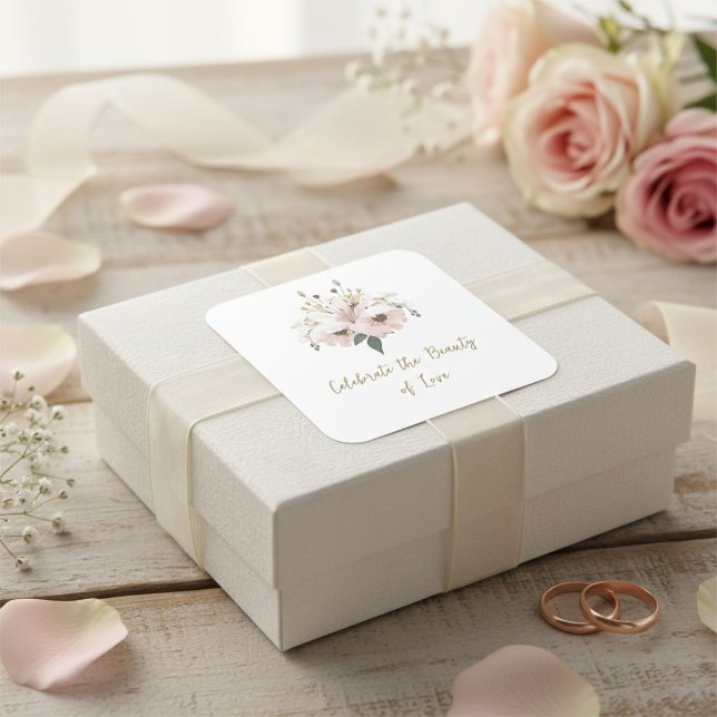  Elegant Pink Lily Square Sticker (Creator Uploaded)