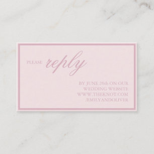 Elegant Pink Lines Wedding Enclosure Card