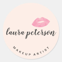 Elegant pink lips handwritten script calligraphy