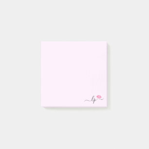 Elegant pink lips handwritten script calligraphy post-it notes