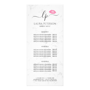 Elegant pink lips handwritten script calligraphy rack card