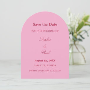 Elegant Pink Magenta Arch Save the Date